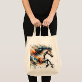 Abstract Aquarel Rennend Paard Tote Bag (Voorkant (product))