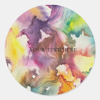 Abstract Aquarel Ronde Sticker