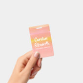 Abstract Aquarel Roze Geel Gepersonaliseerd Badge (Handheld)