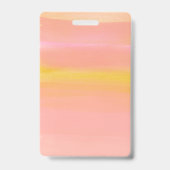 Abstract Aquarel Roze Geel Gepersonaliseerd Badge (Achterkant)