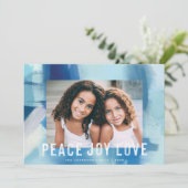 Abstract Aquarel Vrede Vreugde Liefde Vakantie Fot Feestdagenkaart (Staand voorkant)