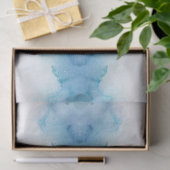 Abstract aquarelpatroon met blauw  tissuepapier (Geschenk)
