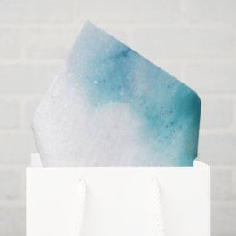 Abstract aquarelpatroon met blauw  tissuepapier