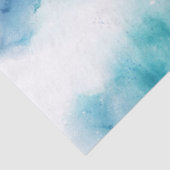 Abstract aquarelpatroon met blauw  tissuepapier (Detail)