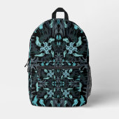 Abstract Aquatic Shaded Repeating Pattern Swirls Bedrukte Rugzak (Voorkant)