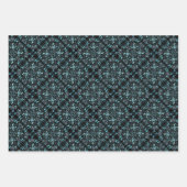 Abstract Aquatic Shaded Repeating Pattern Swirls Inpakpapier Vel (Voorkant 3)
