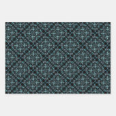 Abstract Aquatic Shaded Repeating Pattern Swirls Inpakpapier Vel (Voorkant)