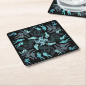 Abstract Aquatic Shaded Repeating Pattern Swirls Kartonnen Onderzetters (Schuin)