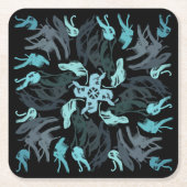 Abstract Aquatic Shaded Repeating Pattern Swirls Kartonnen Onderzetters (Voorkant)