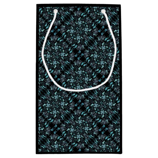 Abstract Aquatic Shaded Repeating Pattern Swirls Klein Cadeauzakje (Achterkant)