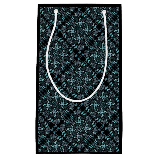 Abstract Aquatic Shaded Repeating Pattern Swirls Klein Cadeauzakje (Voorkant)