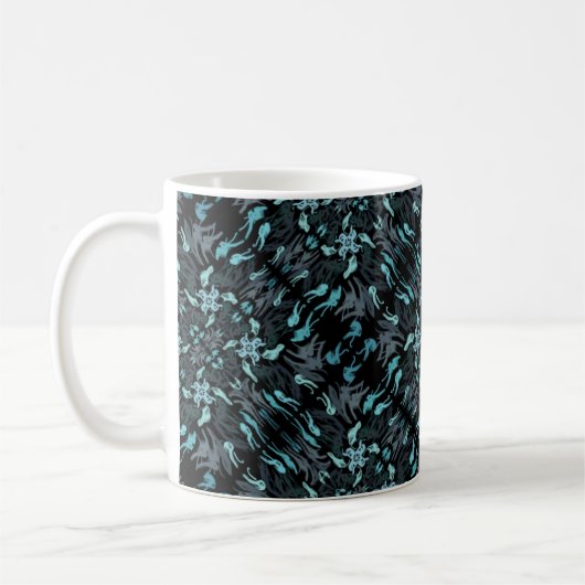 Abstract Aquatic Shaded Repeating Pattern Swirls Koffiemok (Links)