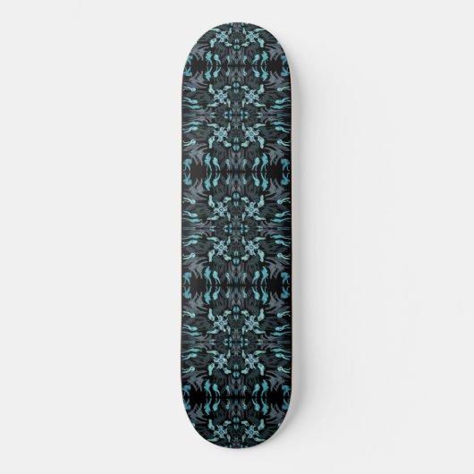 Abstract Aquatic Shaded Repeating Pattern Swirls Persoonlijk Skateboard (Voorkant)