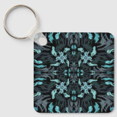 Abstract Aquatic Shaded Repeating Pattern Swirls Sleutelhanger (Voorkant)