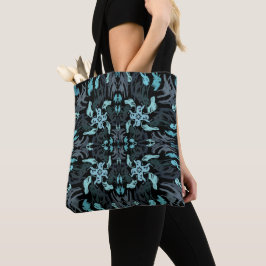 Abstract Aquatic Shaded Repeating Pattern Swirls Tote Bag