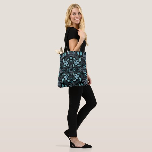 Abstract Aquatic Shaded Repeating Pattern Swirls Tote Bag (Op model)