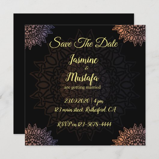 Abstract Arabisch huwelijk Kaart (Voorkant / Achterkant)