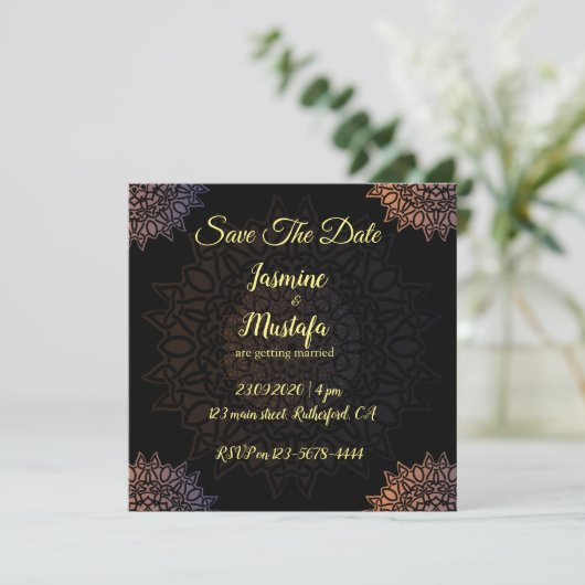 Abstract Arabisch huwelijk Kaart (Staand voorkant)