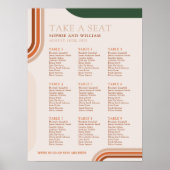 Abstract Arch Wedding Seating chart sign poster (Voorkant)