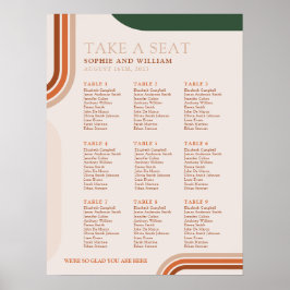 Abstract Arch Wedding Seating chart sign poster