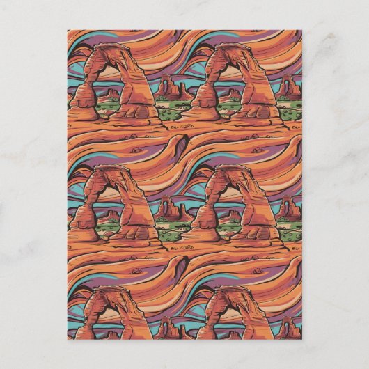 Abstract Arches National Park Pattern Feestdagenkaart (Voorkant)