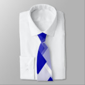 Abstract argyle blauw wit aangepast stropdas (Gebonden)