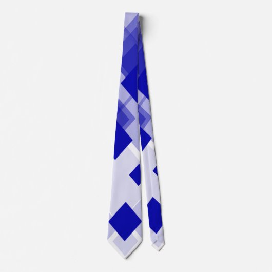 Abstract argyle blauw wit aangepast stropdas (Voorkant)