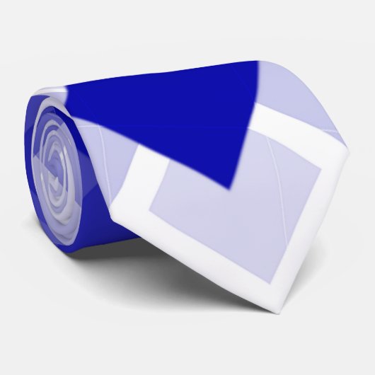 Abstract argyle blauw wit aangepast stropdas (Opgerold)