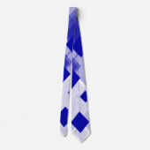 Abstract argyle blauw wit aangepast stropdas (Achterkant)