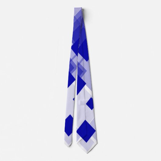 Abstract argyle blauw wit aangepast stropdas (Achterkant)