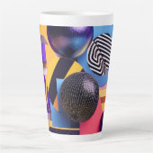 Abstract arrangement with colorful spheres latte mok (Voorkant)