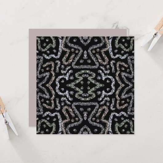 Abstract Arrow Grunge Pattern And Soft Pastels Kaart (Voorkant / Achterkant in situ)