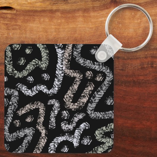 Abstract Arrow Grunge Pattern And Soft Pastels Sleutelhanger (Achterkant)