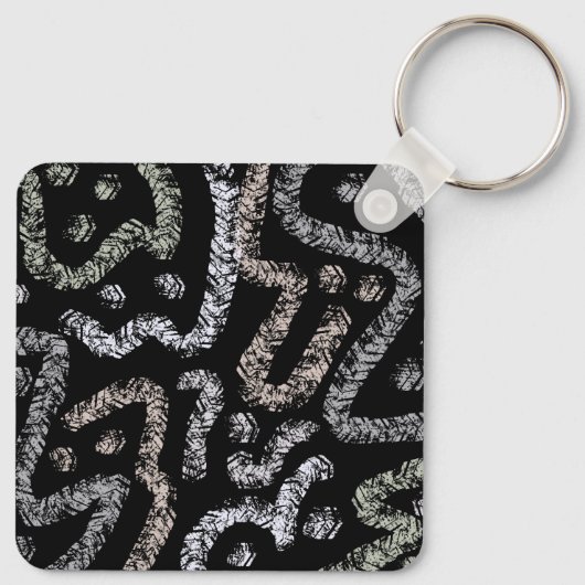 Abstract Arrow Grunge Pattern And Soft Pastels Sleutelhanger (Achterkant)