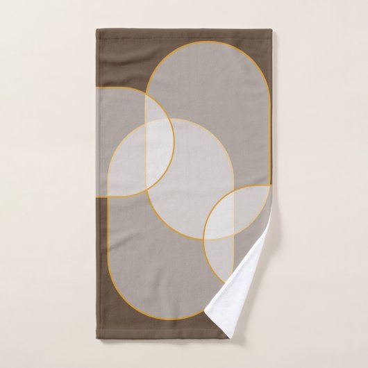 Abstract arsenaal in bruin, beige, tinten en goud bad handdoek (Handdoek)