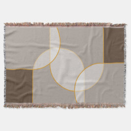 Abstract arsenaal in bruin, beige, tinten en goud deken