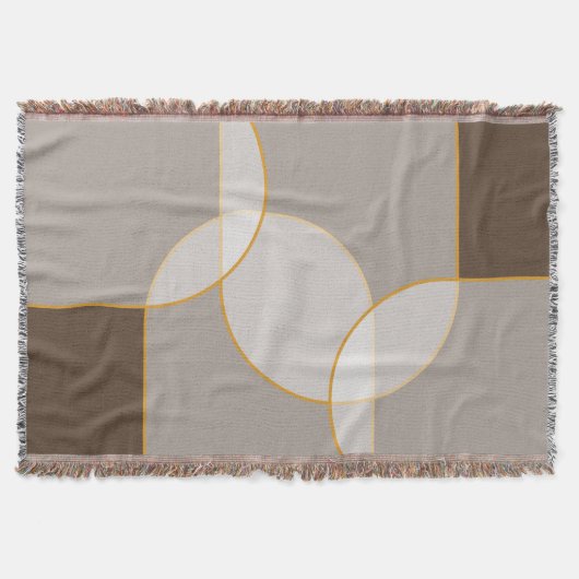 Abstract arsenaal in bruin, beige, tinten en goud deken (Voorkant)