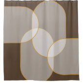 Abstract arsenaal in bruin, beige, tinten en goud douchegordijn (Voorkant)