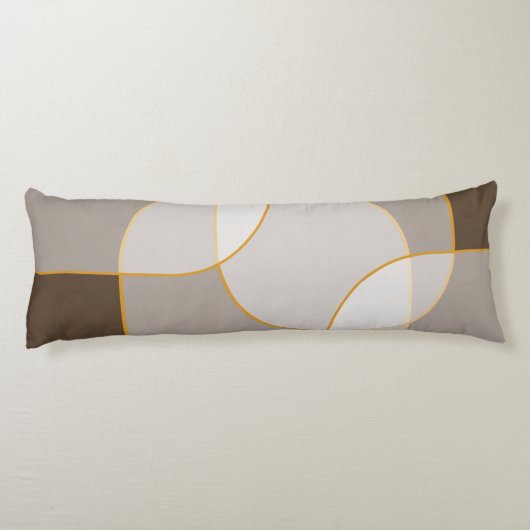 Abstract arsenaal in bruin, beige, tinten en goud lichaamskussen (Achterkant)