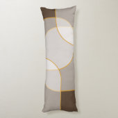 Abstract arsenaal in bruin, beige, tinten en goud lichaamskussen (Achterkant (Verticaal))