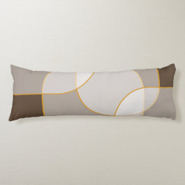 Abstract arsenaal in bruin, beige, tinten en goud lichaamskussen