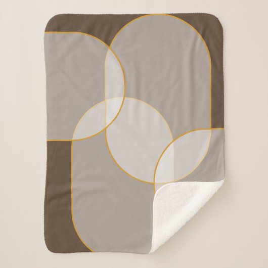 Abstract arsenaal in bruin, beige, tinten en goud sherpa deken (Voorkant)