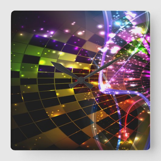 Abstract Art 11 Clock Vierkante Klok (Voorkant)