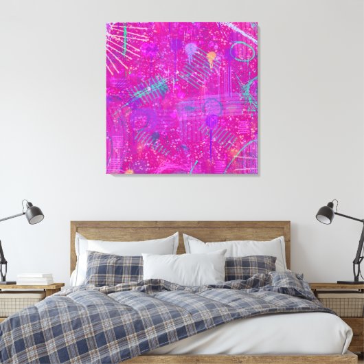 Abstract Art: A Real Personality Canvas Afdruk (Insitu (Slaapkamer))