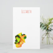 Abstract Art Alcohol Inkt Geel Groen Briefpapier (Staand voorkant)