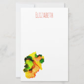 Abstract Art Alcohol Inkt Geel Groen Briefpapier (Voorkant)