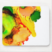 Abstract Art Alcohol Inkt Geel Groen Muismat (Voorkant)