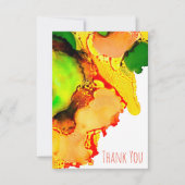 Abstract Art Alcohol Inkt Geel Groen Notitiekaartje (Voorkant)