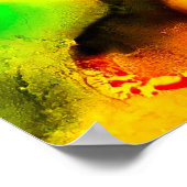 Abstract Art Alcohol Inkt Geel Groen Poster (Hoek)