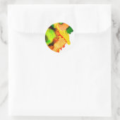 Abstract Art Alcohol Inkt Geel Groen Ronde Sticker (Tas)